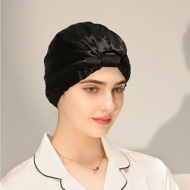 Pure Silk Night Caps Turban for Hair Loss - Set of 2  Clean Vanilla Store