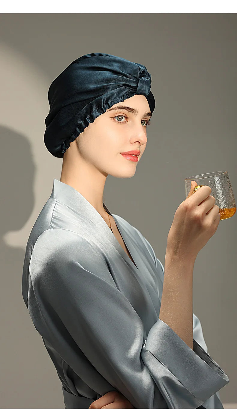 Pure Silk Night Caps Turban for Hair Loss - Set of 2  Clean Vanilla Store