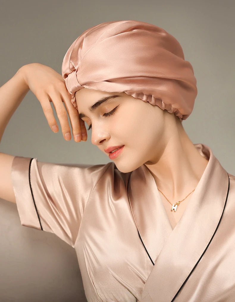 Pure Silk Night Caps Turban for Hair Loss - Set of 2  Clean Vanilla Store