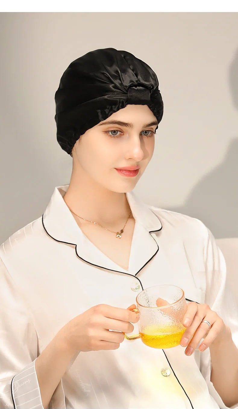 Pure Silk Night Caps Turban for Hair Loss - Set of 2  Clean Vanilla Store