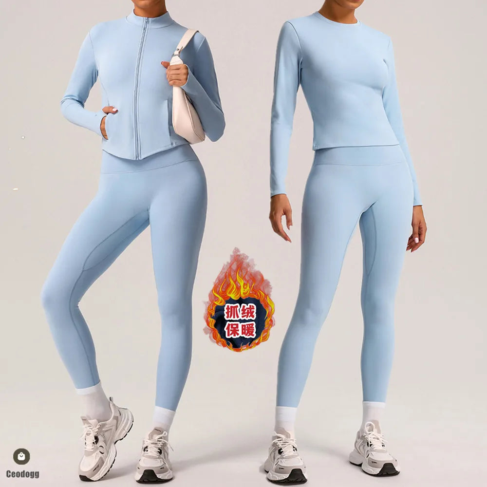 2025 Workout Outfits Slanted Shoulder Crop Tops Set 2PCS  Clean Vanilla Store