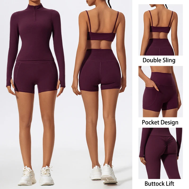 Ctenkevet Women's Slim Yoga Set Activewear Stylish Fit 2Pcs  Clean Vanilla Store