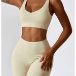 Gym Yoga Suit 2PCS Tight Fitting Set for Women  Clean Vanilla Store