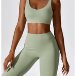 Gym Yoga Suit 2PCS Tight Fitting Set for Women  Clean Vanilla Store