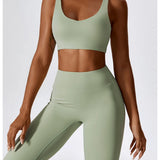Gym Yoga Suit 2PCS Tight Fitting Set for Women  Clean Vanilla Store