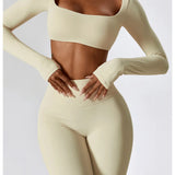 Gym Yoga Suit 2PCS Tight Fitting Set for Women  Clean Vanilla Store