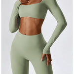 Gym Yoga Suit 2PCS Tight Fitting Set for Women  Clean Vanilla Store