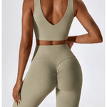 Gym Yoga Suit 2PCS Tight Fitting Set for Women  Clean Vanilla Store