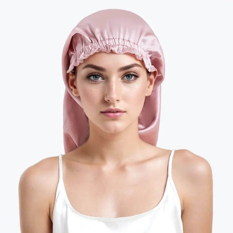 100% Mulberry Silk Long Hair Wrap Bonnet for Women  Clean Vanilla Store