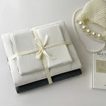 Cotton Bed Linen Solid Bedding Set with Duvet 4 pcs  Clean Vanilla Store