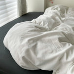 Cotton Bed Linen Solid Bedding Set with Duvet 4 pcs  Clean Vanilla Store