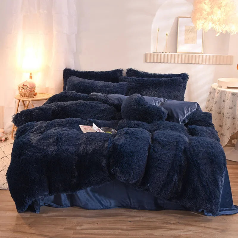 Luxurious Plush Duvet Cover Set – Soft Bedding, 3/4PCS  Clean Vanilla Store
