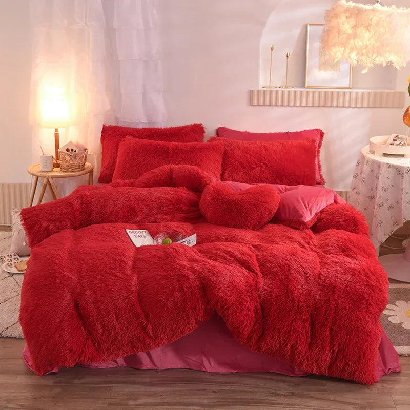 Luxurious Plush Duvet Cover Set – Soft Bedding, 3/4PCS  Clean Vanilla Store