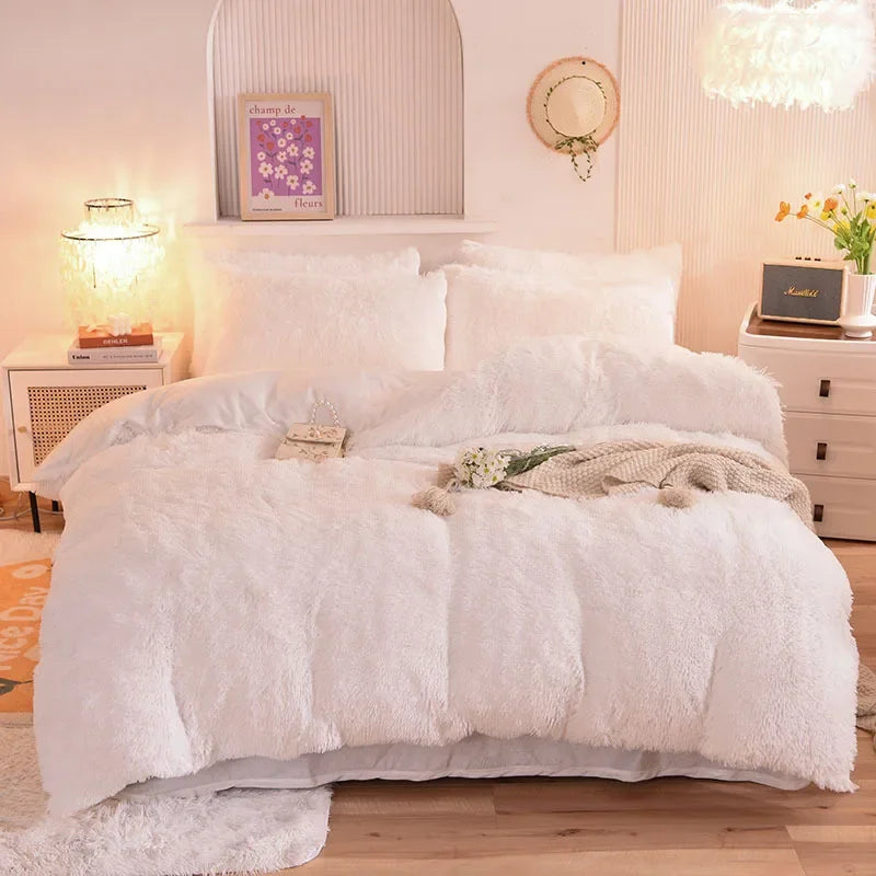 Luxurious Plush Duvet Cover Set – Soft Bedding, 3/4PCS  Clean Vanilla Store