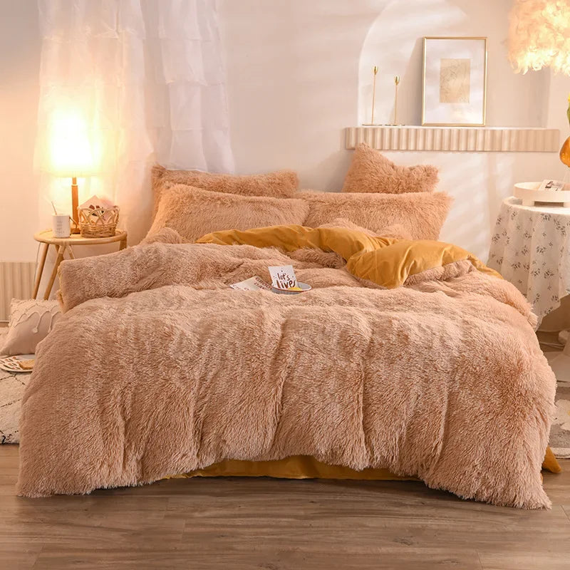 Luxurious Plush Duvet Cover Set – Soft Bedding, 3/4PCS  Clean Vanilla Store