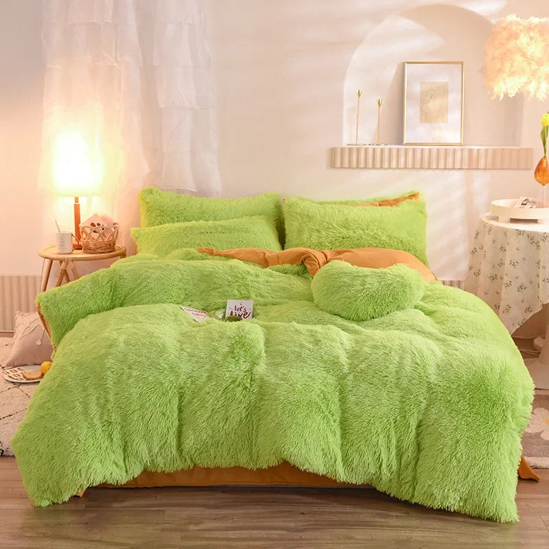 Luxurious Plush Duvet Cover Set – Soft Bedding, 3/4PCS  Clean Vanilla Store