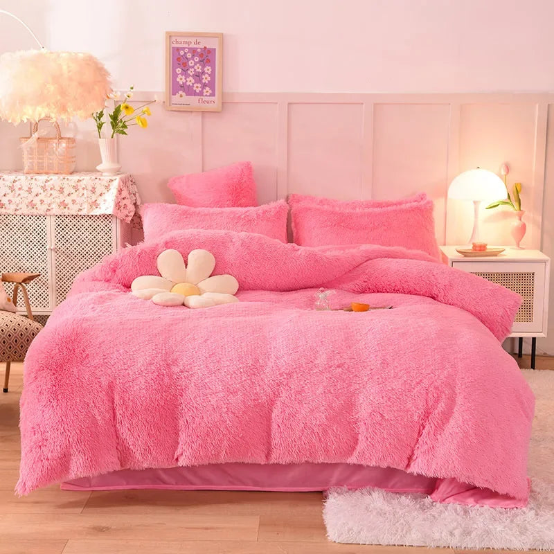Luxurious Plush Duvet Cover Set – Soft Bedding, 3/4PCS  Clean Vanilla Store