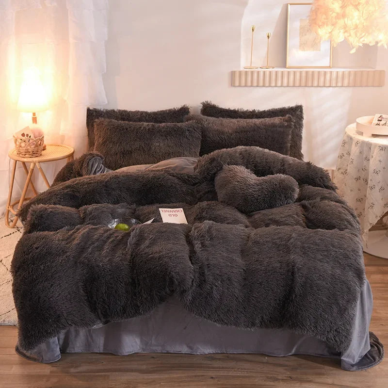 Luxurious Plush Duvet Cover Set – Soft Bedding, 3/4PCS  Clean Vanilla Store