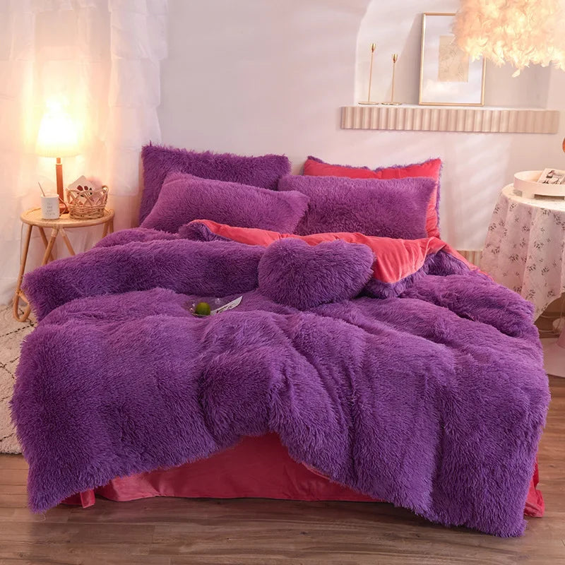 Luxurious Plush Duvet Cover Set – Soft Bedding, 3/4PCS  Clean Vanilla Store