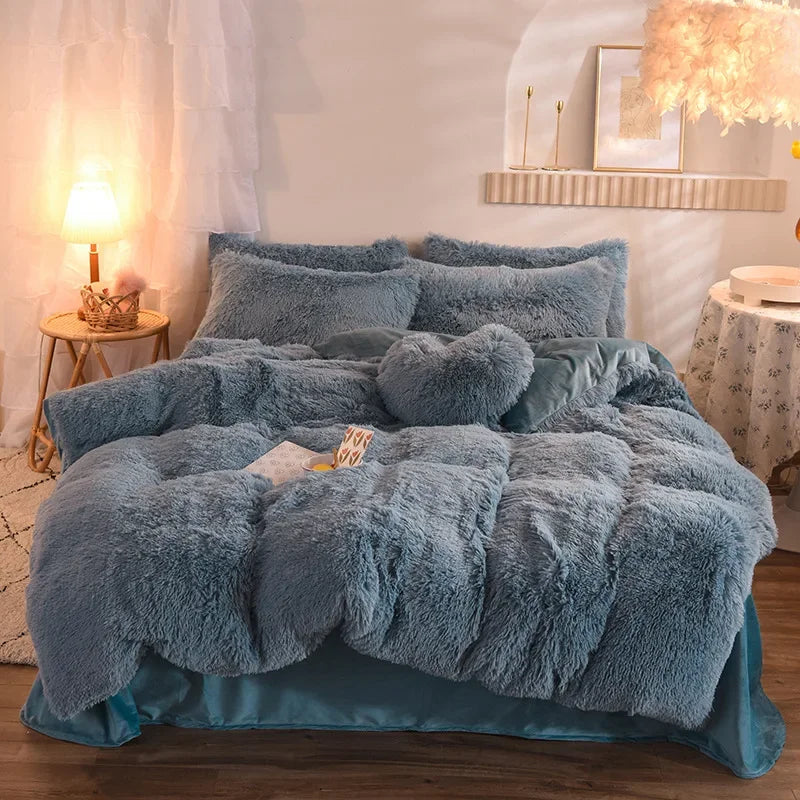 Luxurious Plush Duvet Cover Set – Soft Bedding, 3/4PCS  Clean Vanilla Store