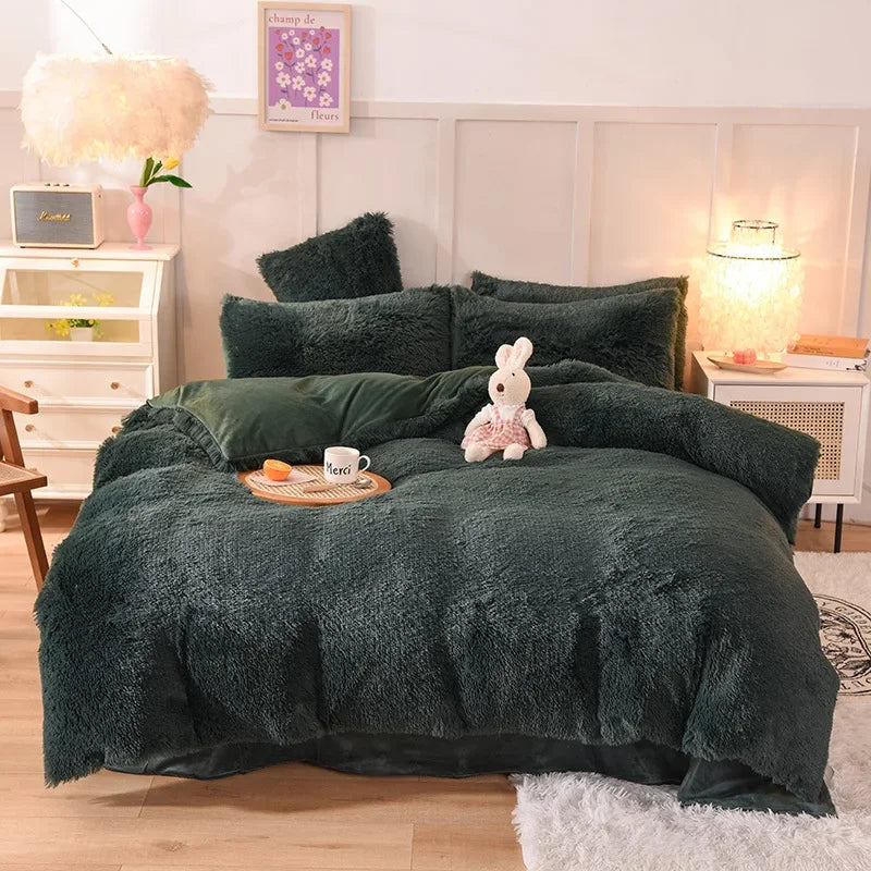 Luxurious Plush Duvet Cover Set – Soft Bedding, 3/4PCS  Clean Vanilla Store
