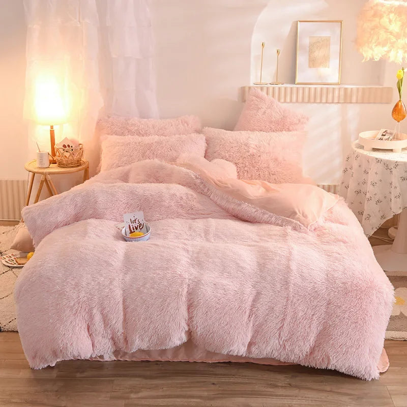 Luxurious Plush Duvet Cover Set – Soft Bedding, 3/4PCS  Clean Vanilla Store