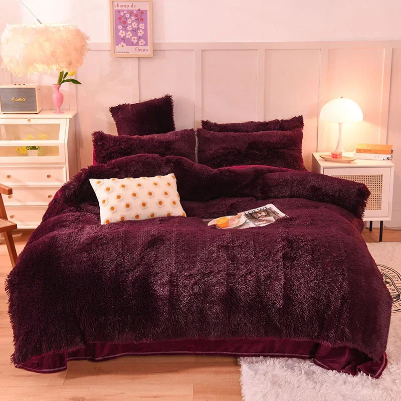 Luxurious Plush Duvet Cover Set – Soft Bedding, 3/4PCS  Clean Vanilla Store