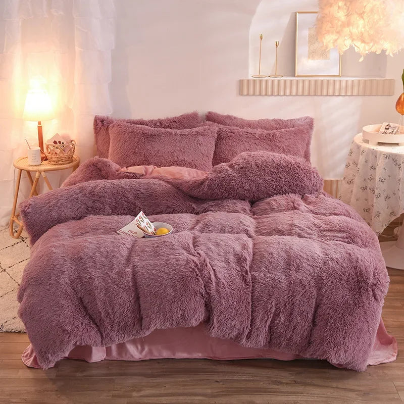 Luxurious Plush Duvet Cover Set – Soft Bedding, 3/4PCS  Clean Vanilla Store