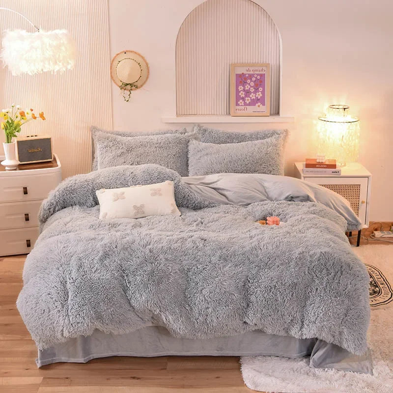 Luxurious Plush Duvet Cover Set – Soft Bedding, 3/4PCS  Clean Vanilla Store