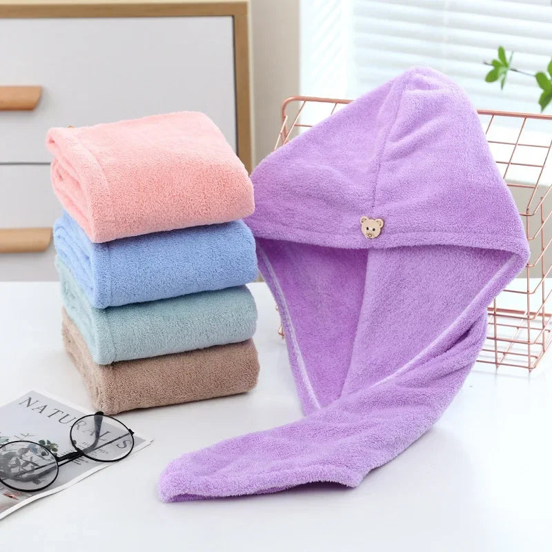 Dry Hair Cap Sports Towel Fiber Soft Turban - Quick-Dry  Clean Vanilla Store
