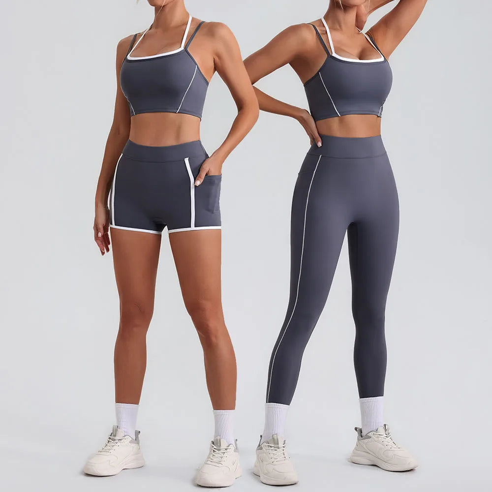 Stylish Women Gym Tracksuit Clothes Yoga Set 2 Pieces  Clean Vanilla Store