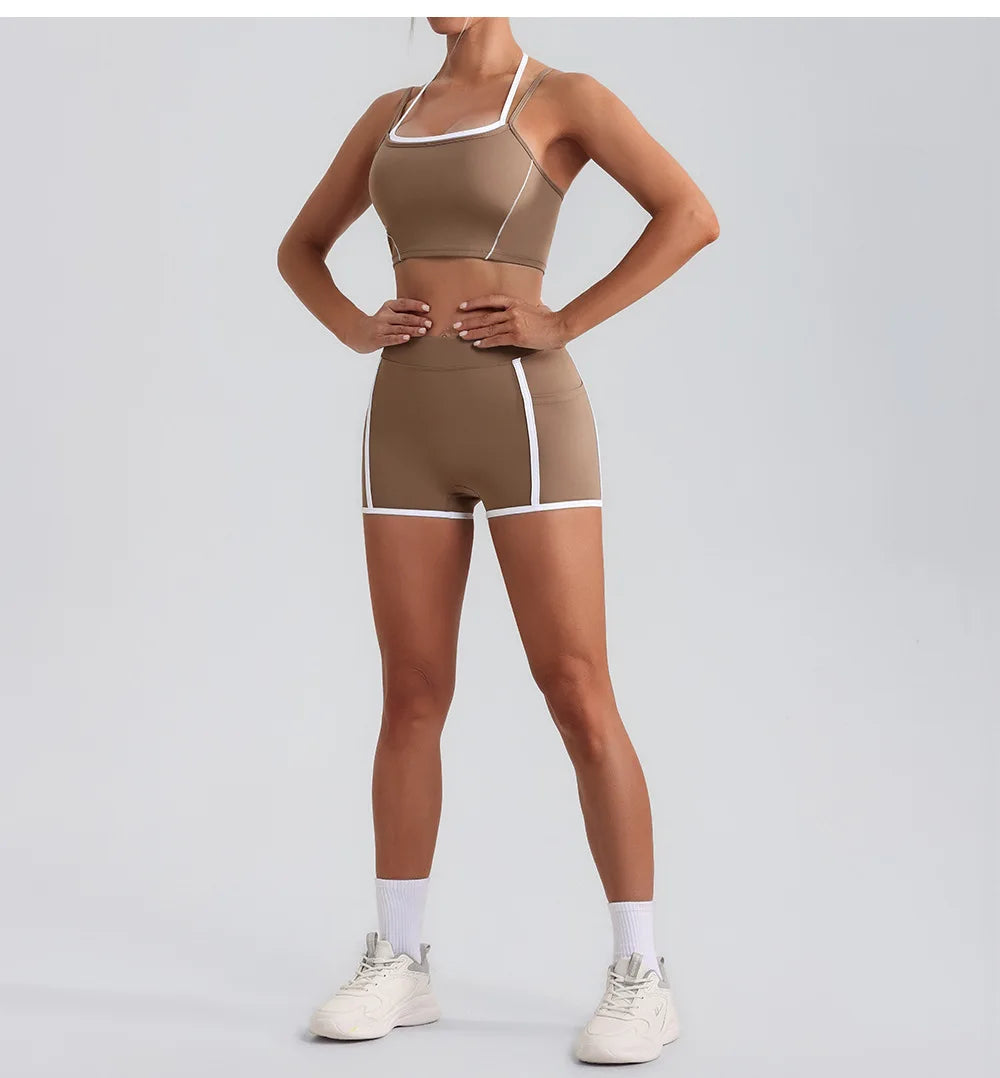 Stylish Women Gym Tracksuit Clothes Yoga Set 2 Pieces  Clean Vanilla Store