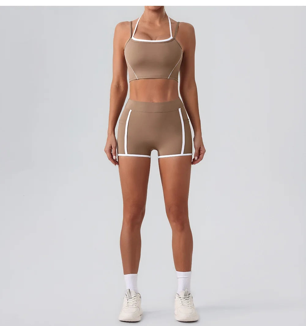 Stylish Women Gym Tracksuit Clothes Yoga Set 2 Pieces  Clean Vanilla Store
