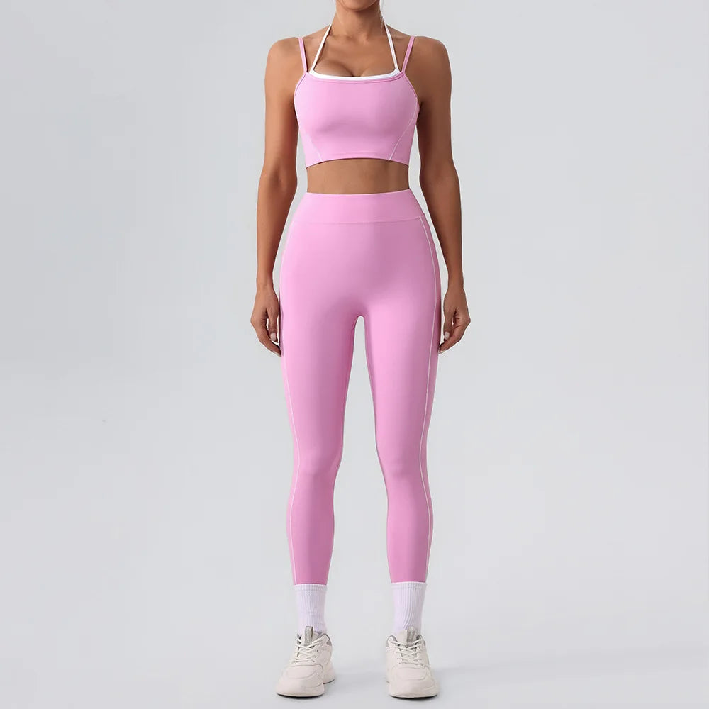 Stylish Women Gym Tracksuit Clothes Yoga Set 2 Pieces  Clean Vanilla Store
