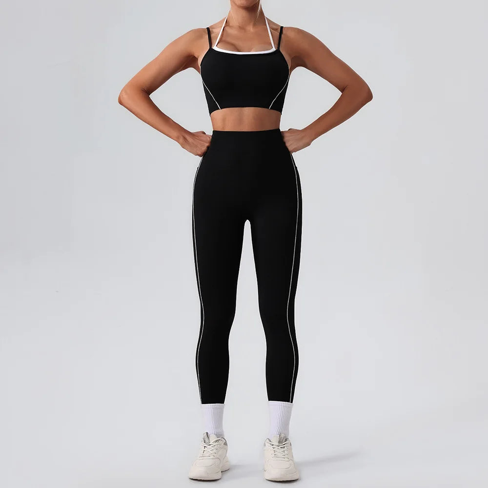 Stylish Women Gym Tracksuit Clothes Yoga Set 2 Pieces  Clean Vanilla Store