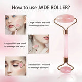 Natural Pink Rose Roller Gua Sha Set for Face Lifting  Clean Vanilla Store