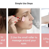 Natural Pink Rose Roller Gua Sha Set for Face Lifting  Clean Vanilla Store