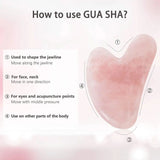 Natural Pink Rose Roller Gua Sha Set for Face Lifting  Clean Vanilla Store