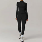 2PCS Yoga Suit Women Gym Set Long Sleeve Zipper  Clean Vanilla Store