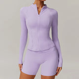 2PCS Yoga Suit Women Gym Set Long Sleeve Zipper  Clean Vanilla Store