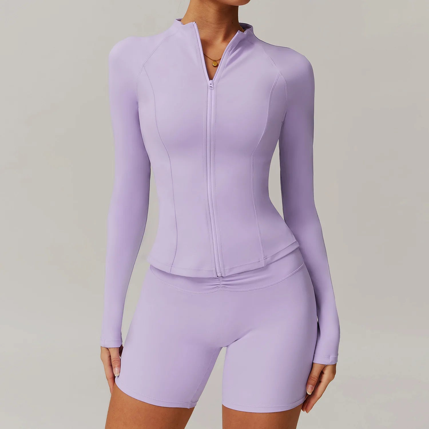 2PCS Yoga Suit Women Gym Set Long Sleeve Zipper  Clean Vanilla Store