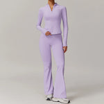 2PCS Yoga Suit Women Gym Set Long Sleeve Zipper  Clean Vanilla Store