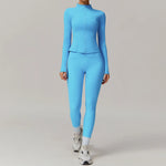2PCS Yoga Suit Women Gym Set Long Sleeve Zipper  Clean Vanilla Store