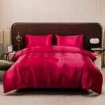 Solid Satin Bedding Set - Luxurious Sleep Experience  Clean Vanilla Store