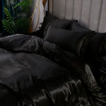 Solid Satin Bedding Set - Luxurious Sleep Experience  Clean Vanilla Store