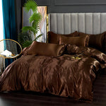 Solid Satin Bedding Set - Luxurious Sleep Experience  Clean Vanilla Store