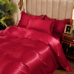 Solid Satin Bedding Set - Luxurious Sleep Experience  Clean Vanilla Store