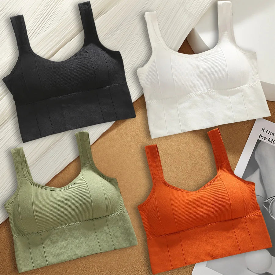Seamless Shockproof Yoga Bra for Women 4Pcs  Clean Vanilla Store