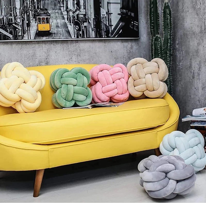 Inyahome Knot Pillow Ball Xmas Plush Floor Cushion  Clean Vanilla Store