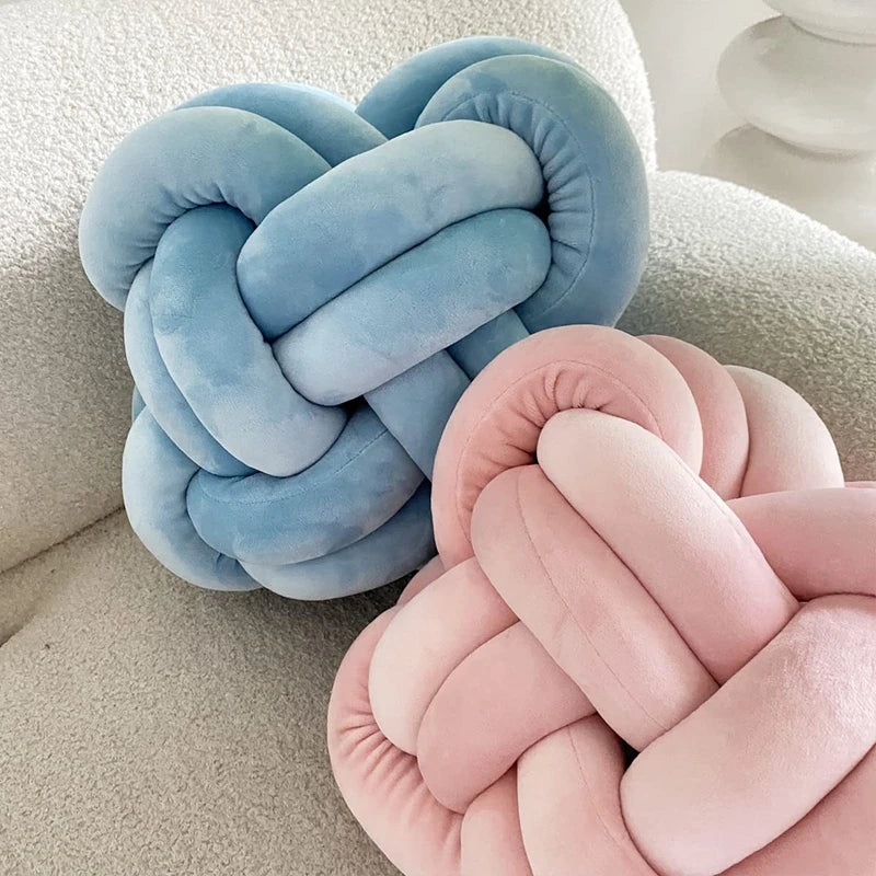 Inyahome Knot Pillow Ball Xmas Plush Floor Cushion  Clean Vanilla Store